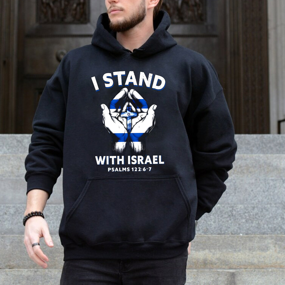 Teesdily | I Stand With Israel Jesus Shirt, Israel Flag Hoodie Sweatshirt Mug, Jesus Lovers Gifts, Israel Support Tee