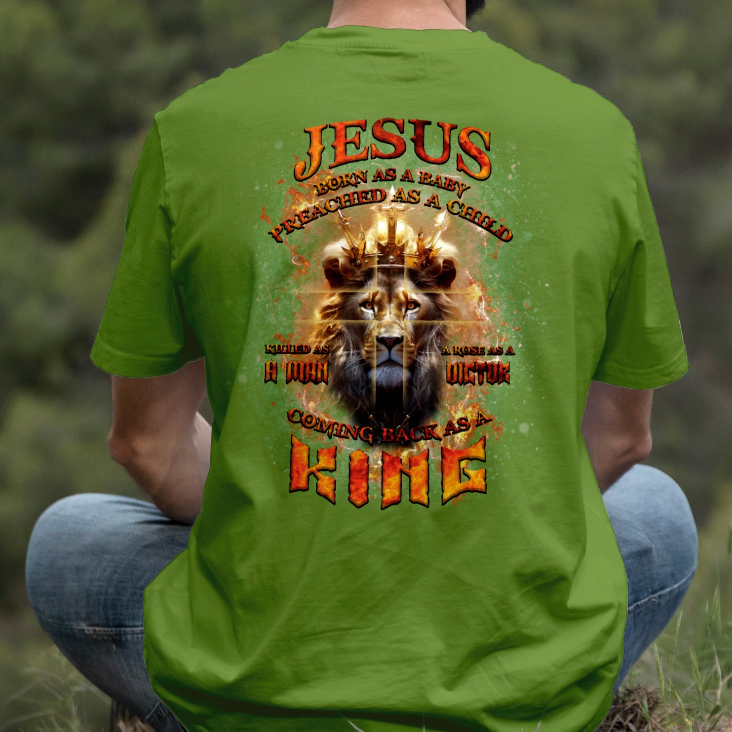 Teesdily | Jesus Coming Back As A King Lion Shirt, Christian Cross Lion Sweatshirt, Jesus King Hoodie Mug, Faith Religious Gift