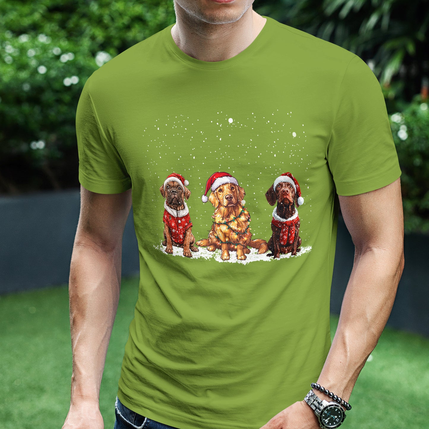 Teesdily | Dog Christmas Shirt, Christmas Dog Santa Sweatshirt Hoodie Mug, Dog Mom Tshirt, Dog Owner Tee, Dog Lover Christmas Gift