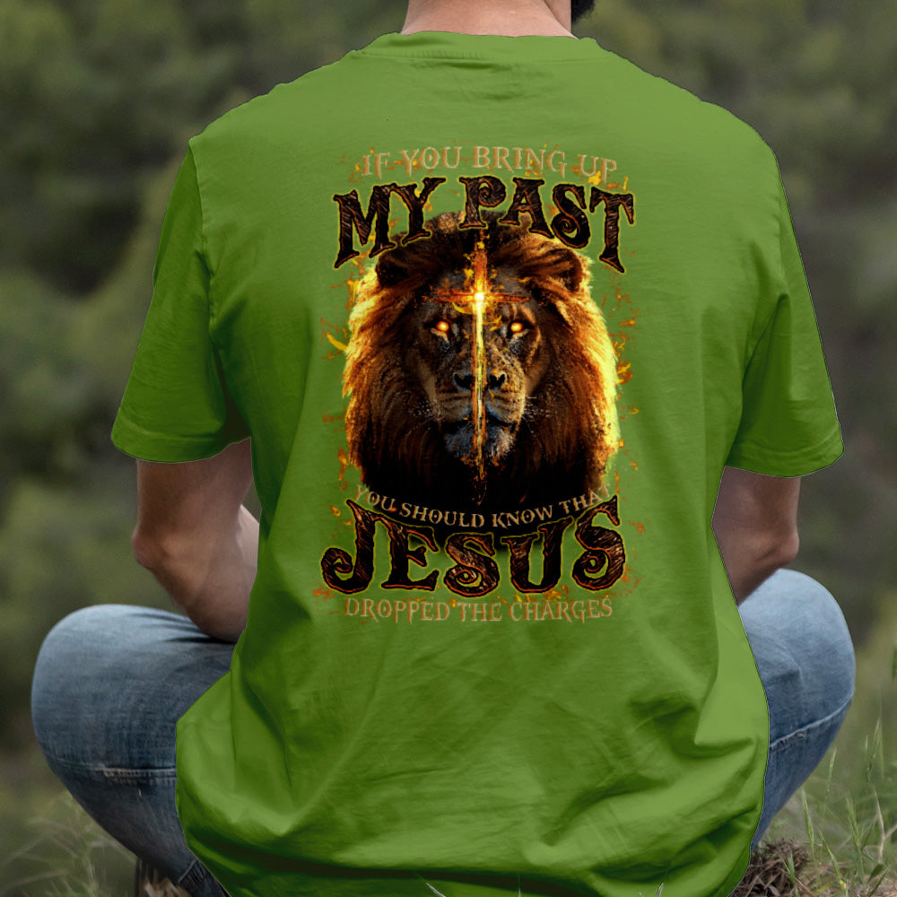 Teesdily | Jesus Christ Lion Cross Shirt, Jesus Dropped The Charges Lion Sweatshirt, Faith Religious Hoodie Mug, Jesus Lover Gift