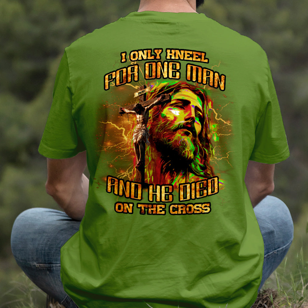 Teesdily | I Only Kneel For One Man And He Died On The Cross Shirt, Jesus Christ Cross Sweatshirt, Faith Religious Hoodie Mug