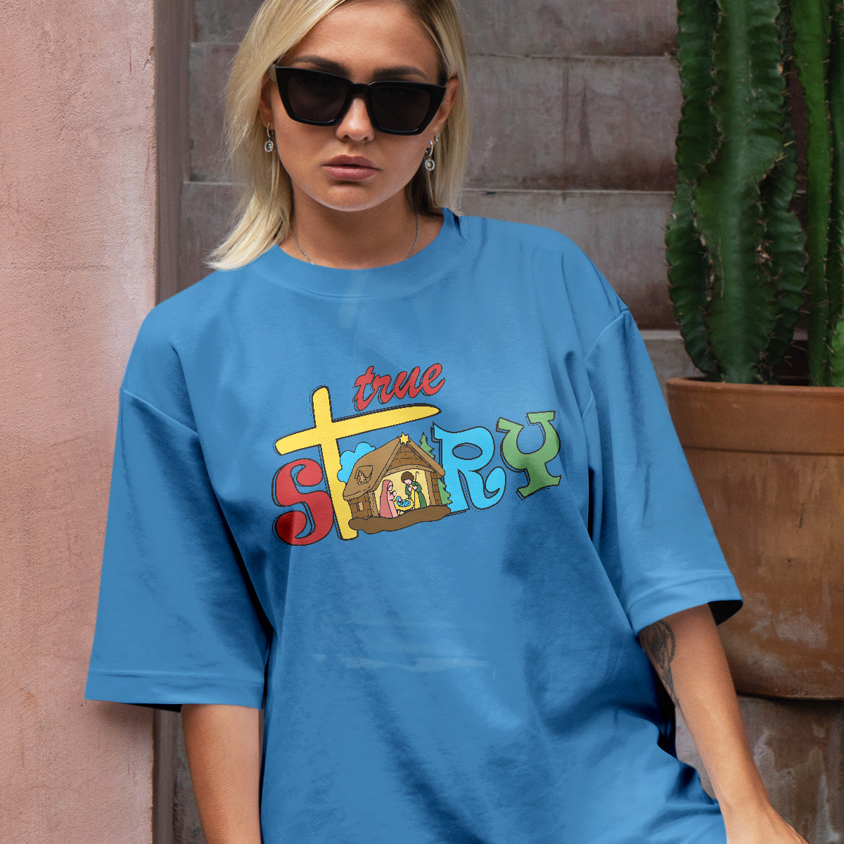 Teesdily | Jesus Nativity Scene T-shirt, True Story Tee Sweatshirt Hoodie Mug, Jesus Lovers Gift, Christmas Apparel Gift