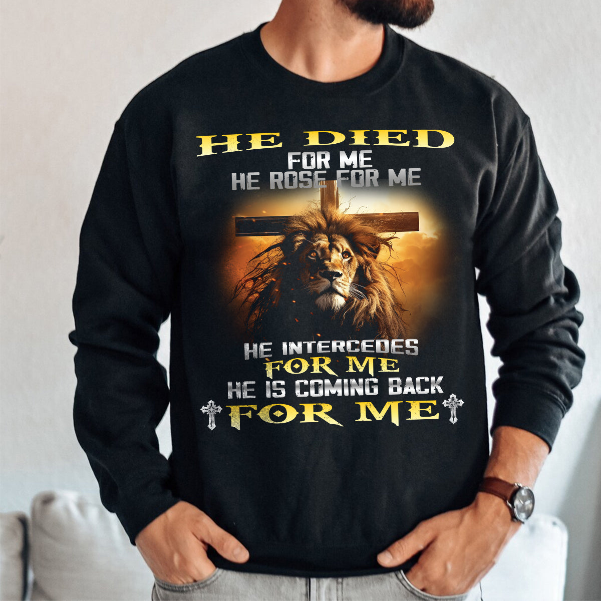 Teesdily | Lion Of Judah Jesus Cross Shirt, He Is Coming Back For Me Jesus Shirt, Jesus Lovers, Jesus Lion Hoodie Sweatshirt Mug, Jesus Lovers