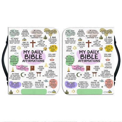 Teesdily | Jesus Daily Bible Affirmations Personalized Bible Cover Jesus Christ Bible Bags The Joy Of Lord Is My Strength Spiritual Gift For Christian