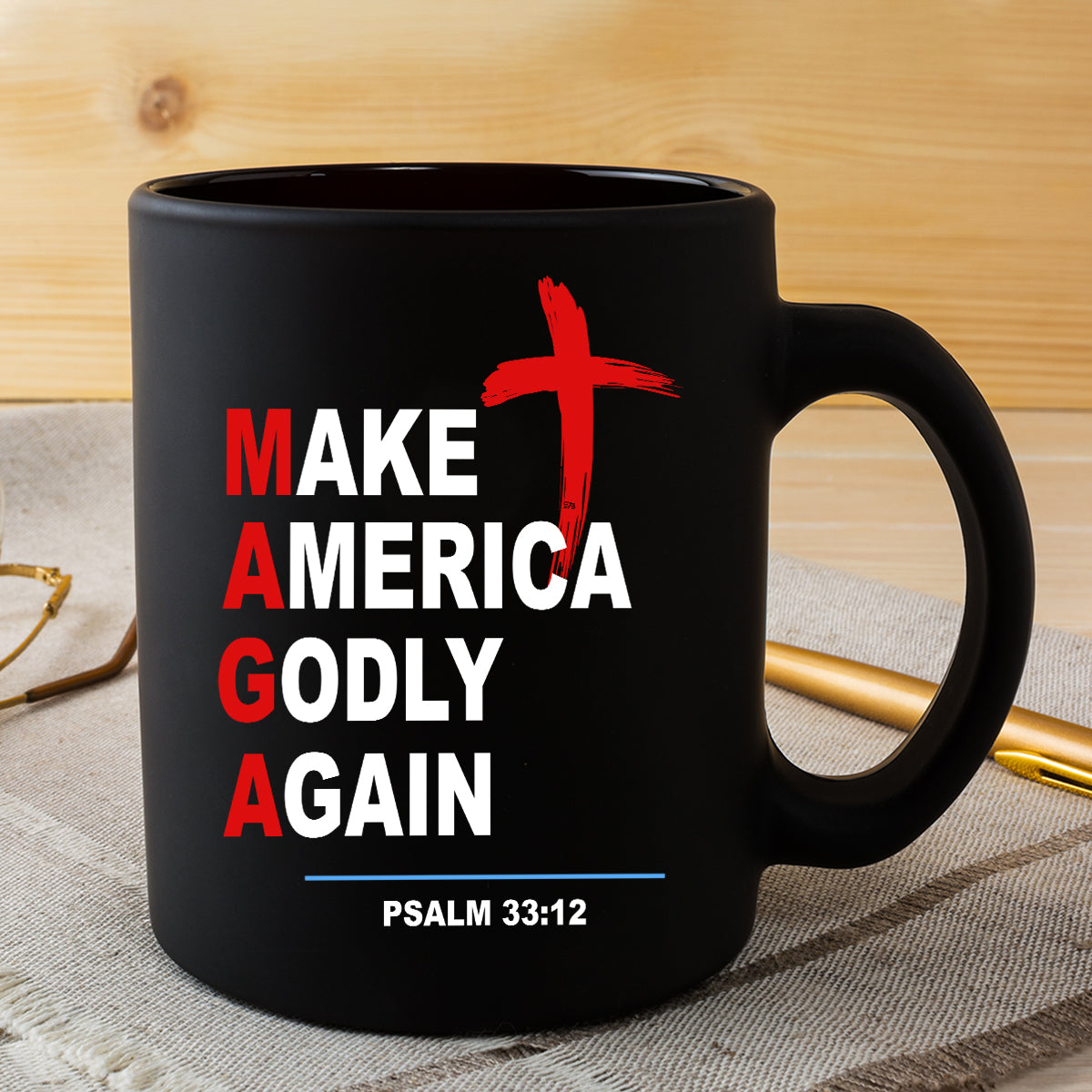 Teesdily | Make America Godly Again Psalm 33:12 Casual Shirt, Patriotism Novetly Shirt, Fourth Of July Graphic Tee, Gifts For Christian Unisex Tshirt Hoodie Sweatshirt Size S-5XL / Mug 11-15Oz