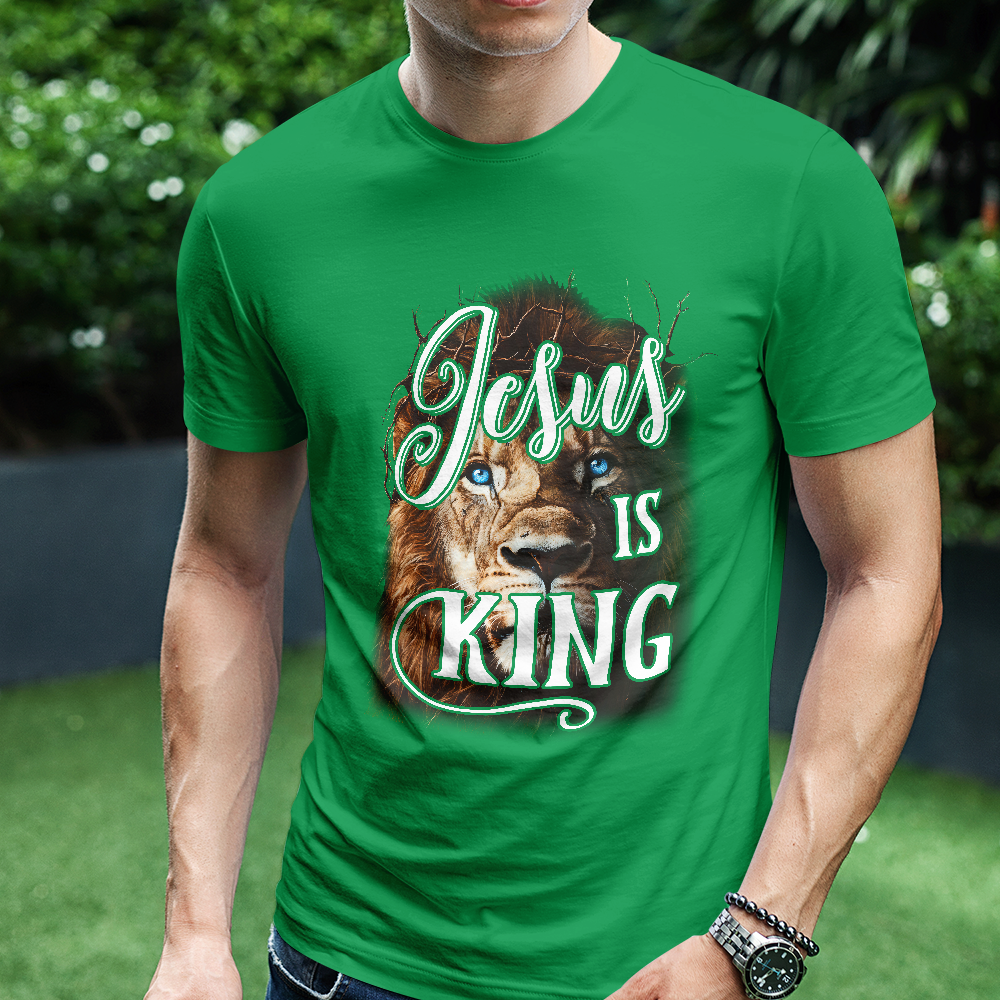 Teesdily | Jesus Is King Christian Shirt, Lion Of Judah Faith Sweatshirt,  Jesus Lion Hoodie Mug, Faith Tee Religious Gift