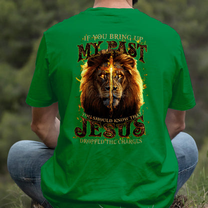 Teesdily | Jesus Christ Lion Cross Shirt, Jesus Dropped The Charges Lion Sweatshirt, Faith Religious Hoodie Mug, Jesus Lover Gift