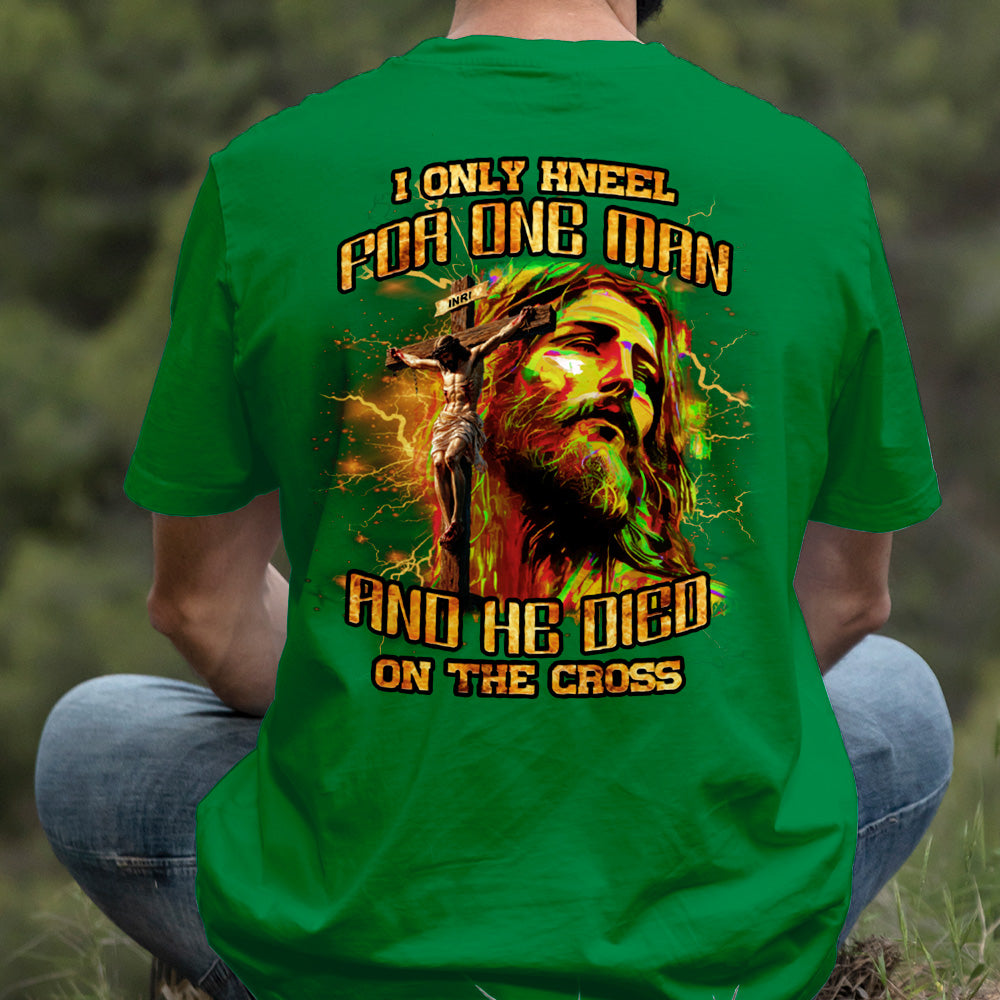 Teesdily | I Only Kneel For One Man And He Died On The Cross Shirt, Jesus Christ Cross Sweatshirt, Faith Religious Hoodie Mug