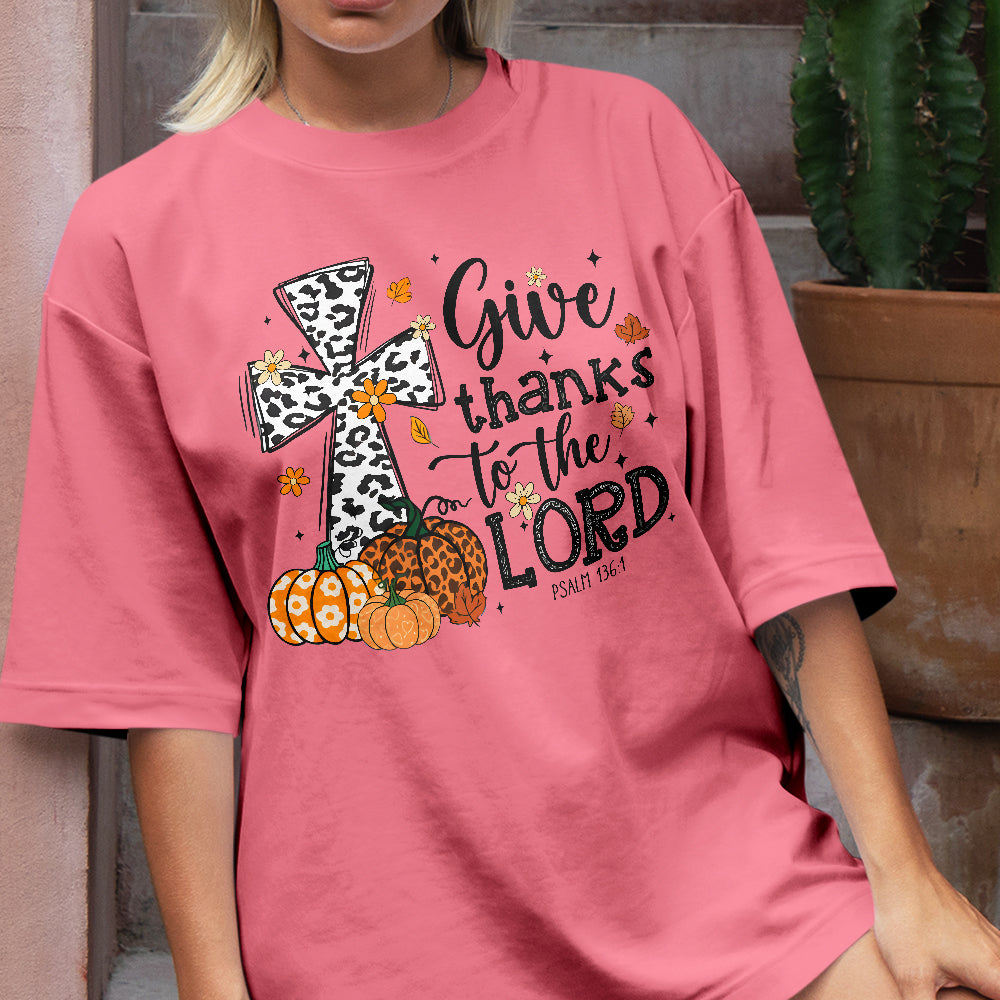 Teesdily | Jesus Thanksgiving Shirt, Give Thanks To The Lord Tee Sweatshirt Hoodie Mug, Jesus Lover Gift, Thanksgiving Gift