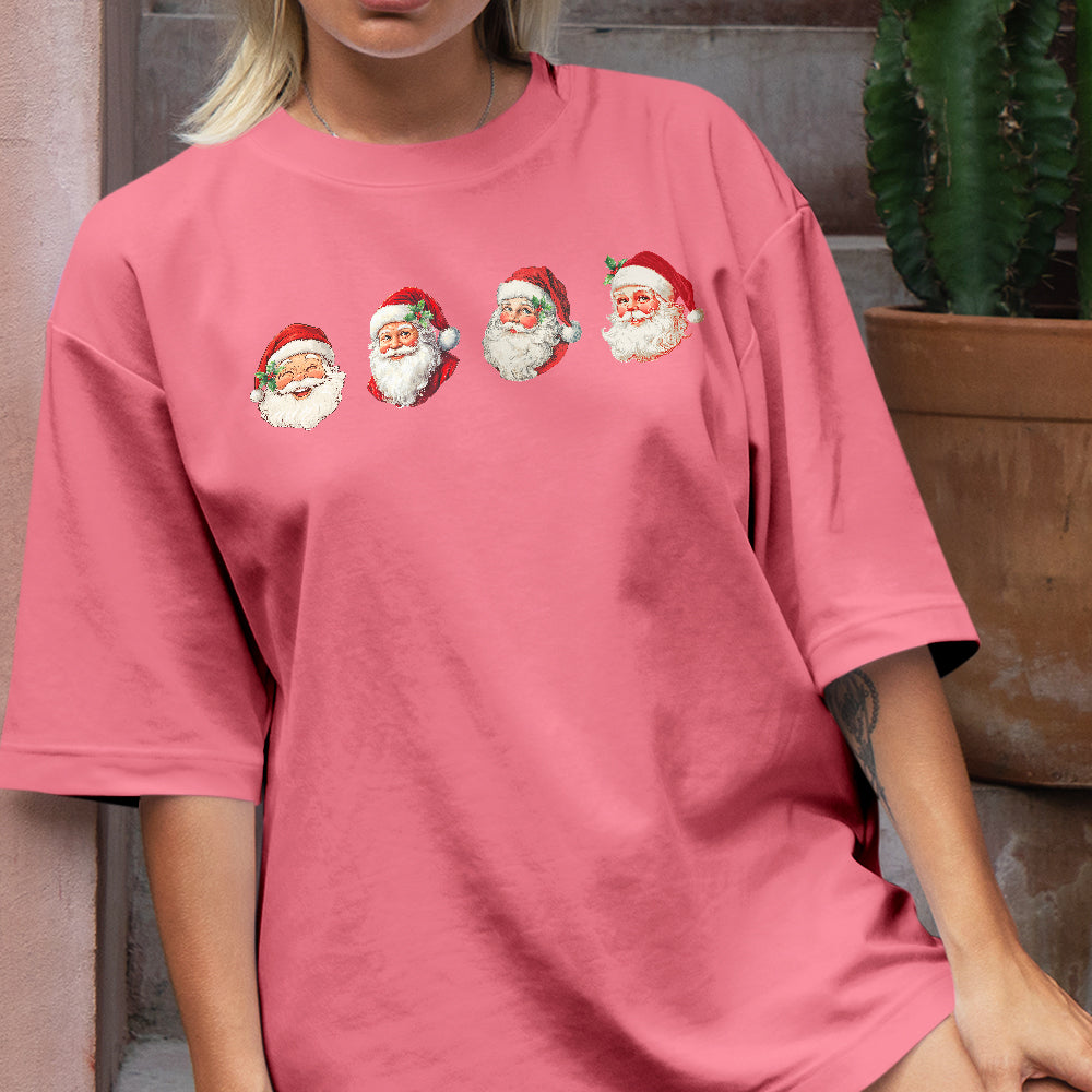 Teesdily | Santa Claus Sweatshirt, Vintage Santa Shirt Merry Christmas, Funny Santa Holiday Hoodie Mug, Christmas Gift Family
