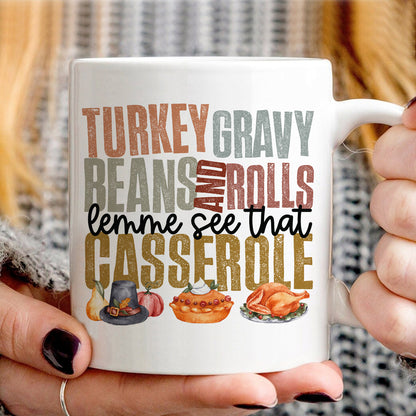 Teesdily | Thanksgiving Shirt, Turkey Gravy Beans And Rolls Tee Sweatshirt Hoodie Mug, Thanksgiving Gift, Turkey Fall Gift