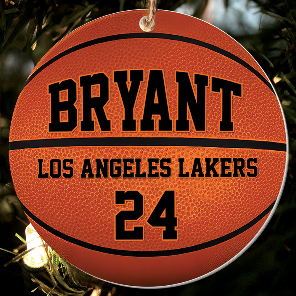 Teesdily | Personalized Basketball Ornament, Basketball Player Team Ornament, Basketball Lovers Christmas Gift For Son Daughter