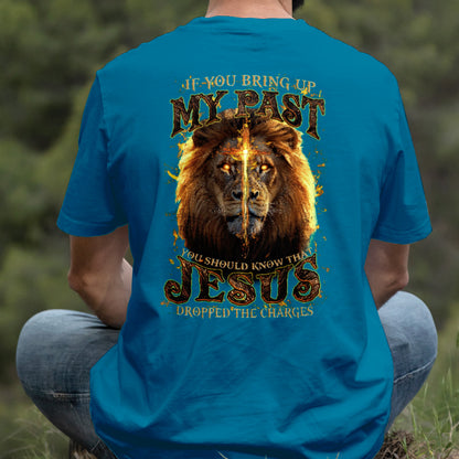 Teesdily | Jesus Christ Lion Cross Shirt, Jesus Dropped The Charges Lion Sweatshirt, Faith Religious Hoodie Mug, Jesus Lover Gift