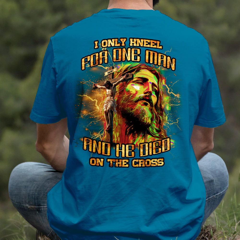 Teesdily | I Only Kneel For One Man And He Died On The Cross Shirt, Jesus Christ Cross Sweatshirt, Faith Religious Hoodie Mug