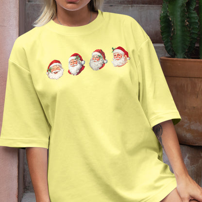 Teesdily | Santa Claus Sweatshirt, Vintage Santa Shirt Merry Christmas, Funny Santa Holiday Hoodie Mug, Christmas Gift Family