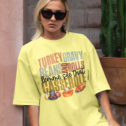 Teesdily | Thanksgiving Shirt, Turkey Gravy Beans And Rolls Tee Sweatshirt Hoodie Mug, Thanksgiving Gift, Turkey Fall Gift