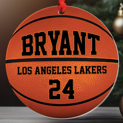 Teesdily | Personalized Basketball Ornament, Basketball Player Team Ornament, Basketball Lovers Christmas Gift For Son Daughter