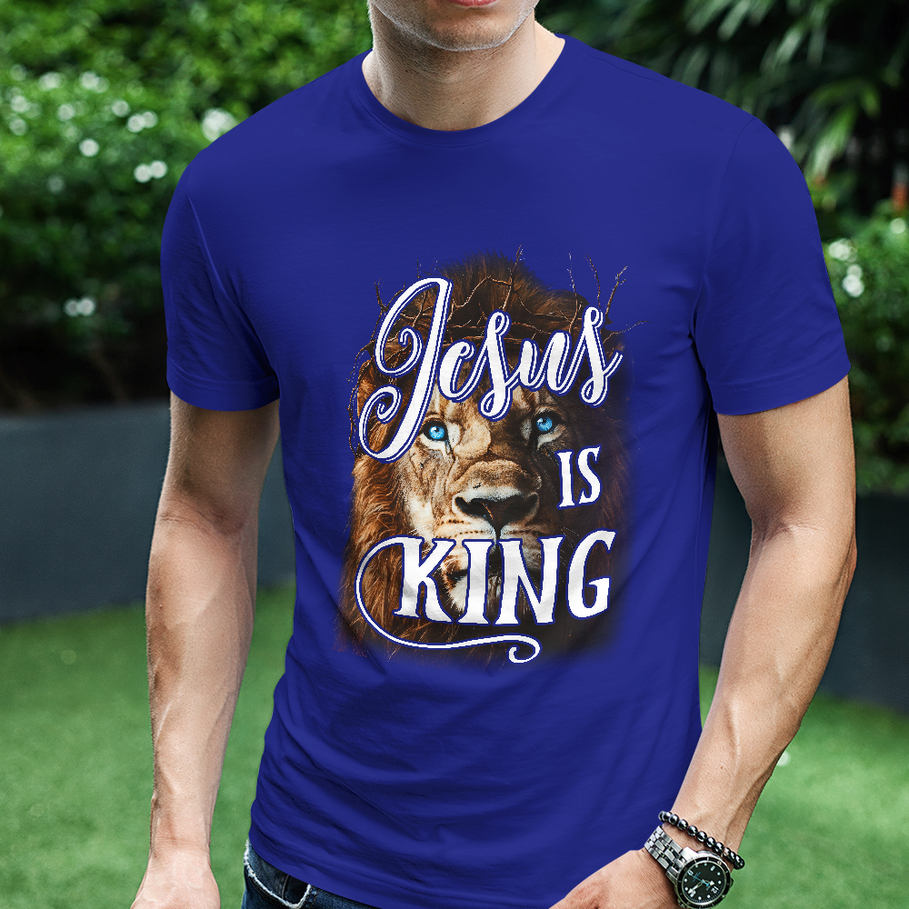 Teesdily | Jesus Is King Christian Shirt, Lion Of Judah Faith Sweatshirt,  Jesus Lion Hoodie Mug, Faith Tee Religious Gift