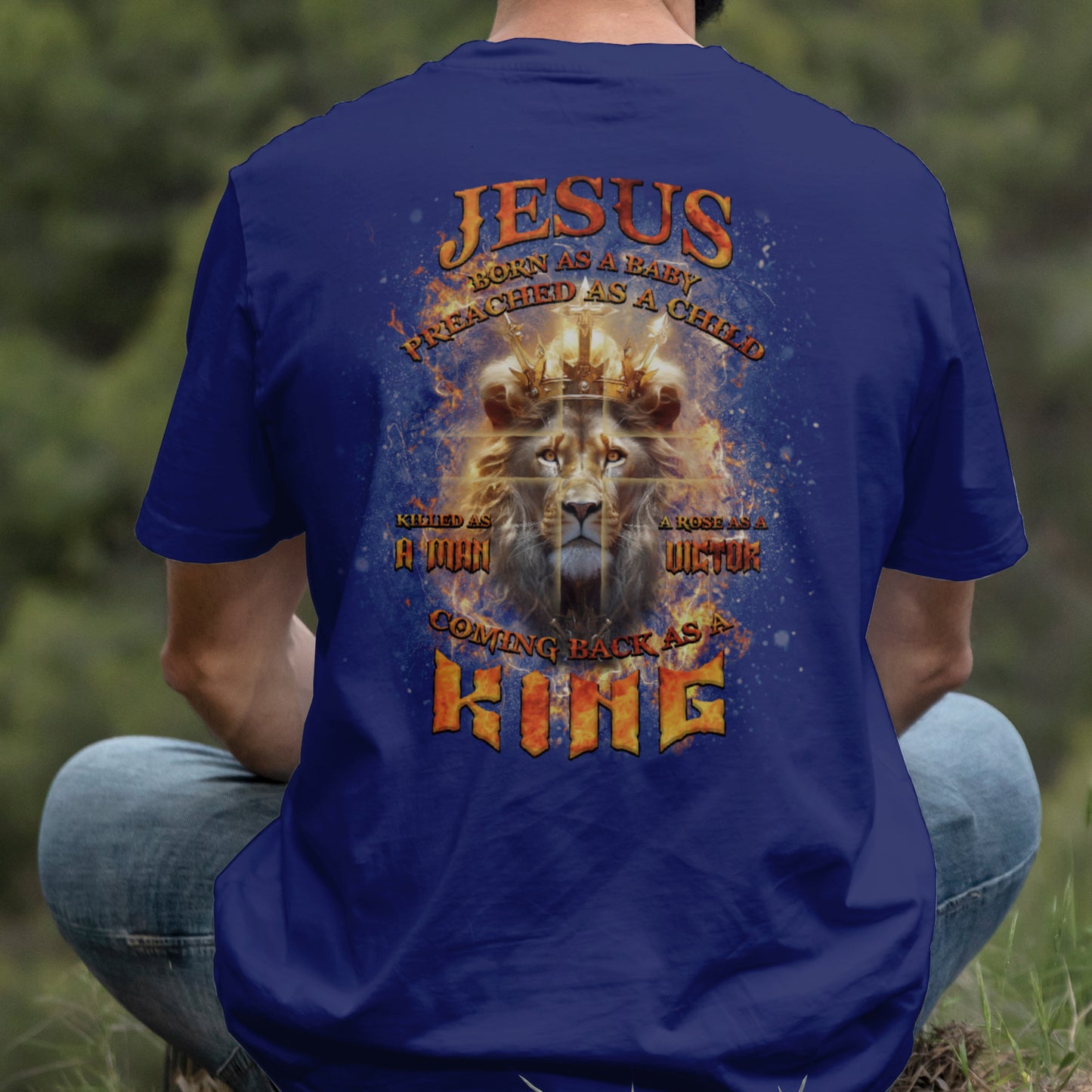 Teesdily | Jesus Coming Back As A King Lion Shirt, Christian Cross Lion Sweatshirt, Jesus King Hoodie Mug, Faith Religious Gift