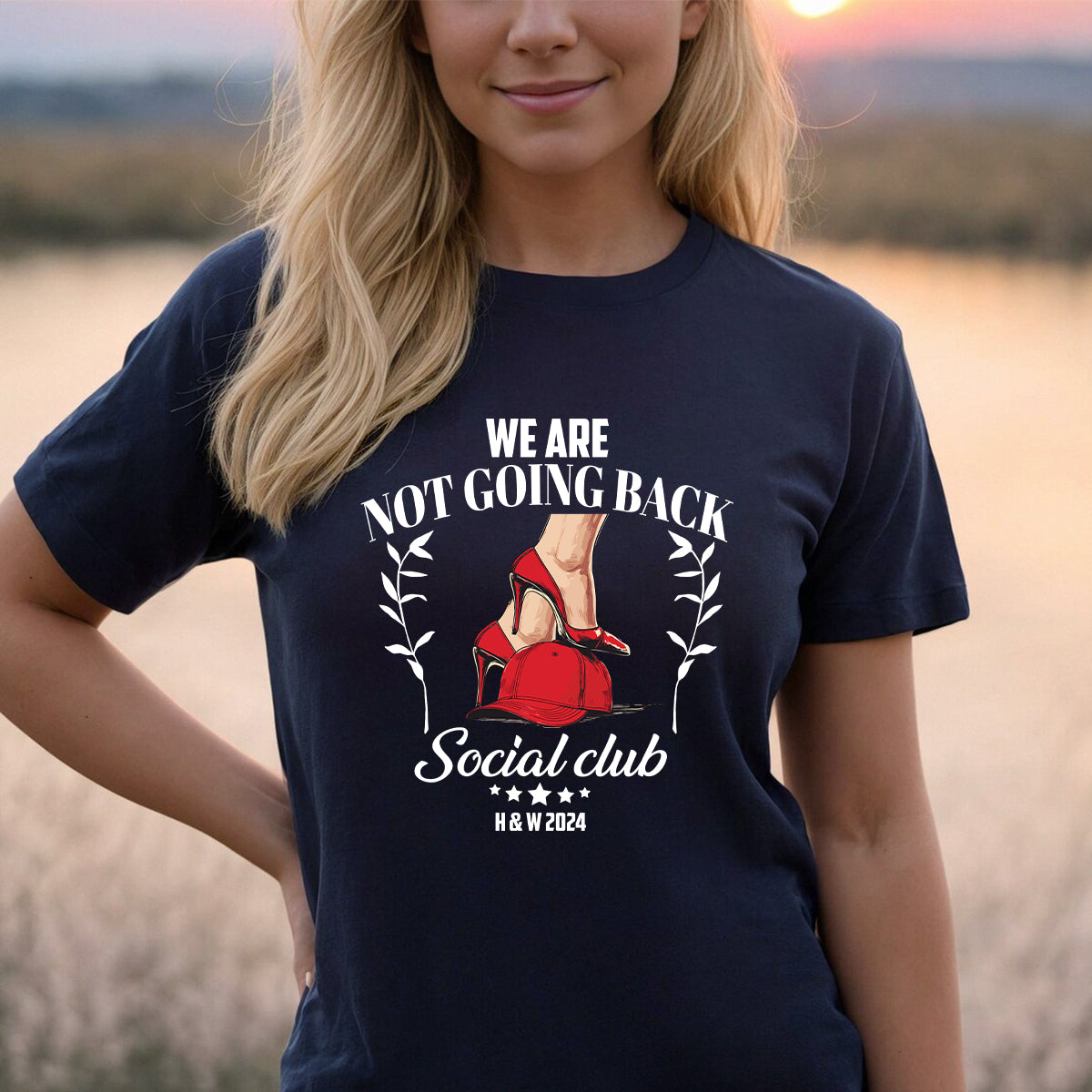 Teesdily | We Are Not Going Back Shirt, High Heel Social Club Sweatshirt, High Heel And Baseball Cap T-shirt, Womens Rights Hoodie Mug, Gift For Girl