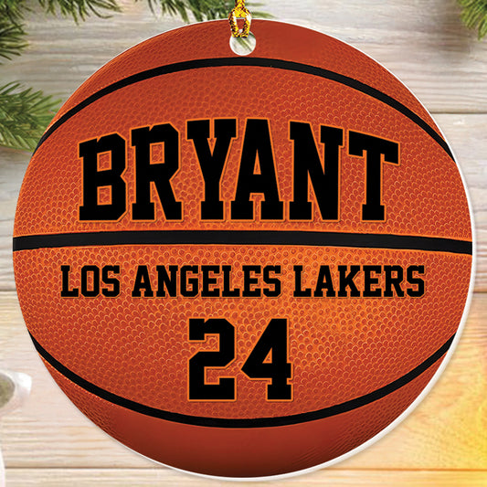 Teesdily | Personalized Basketball Ornament, Basketball Player Team Ornament, Basketball Lovers Christmas Gift For Son Daughter