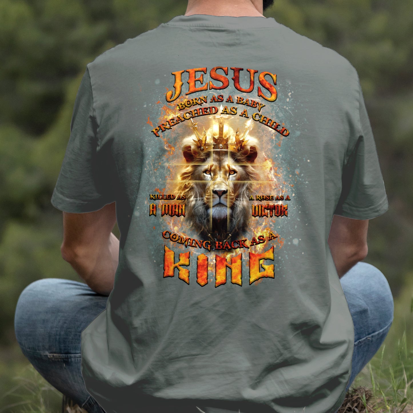 Teesdily | Jesus Coming Back As A King Lion Shirt, Christian Cross Lion Sweatshirt, Jesus King Hoodie Mug, Faith Religious Gift