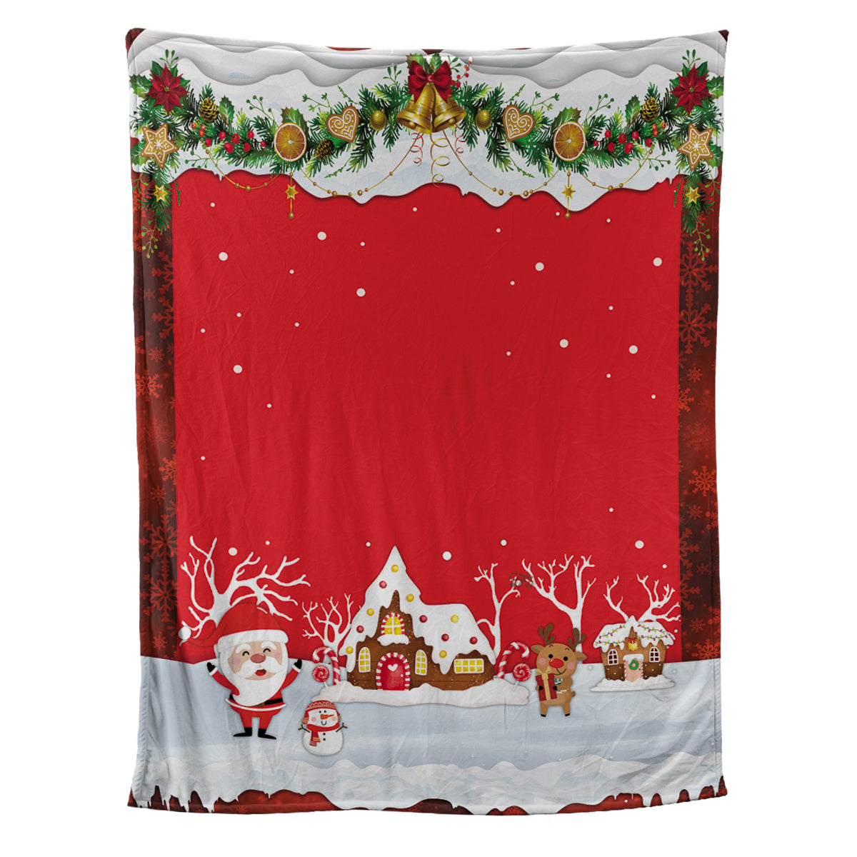 Teesdily | Christmas Theme Customize Blankets With Photos Cute Christmas Santa Custom Photo Blanket Picture Blanket Personalized Photo Xmas Gifts