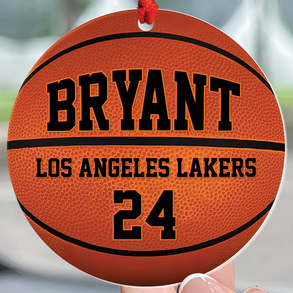 Teesdily | Personalized Basketball Ornament, Basketball Player Team Ornament, Basketball Lovers Christmas Gift For Son Daughter