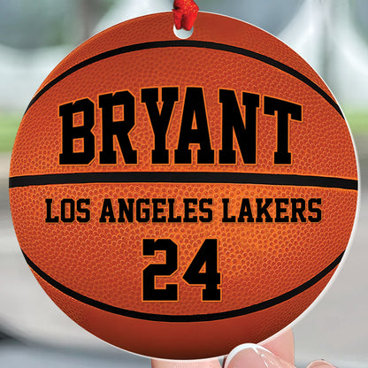 Teesdily | Personalized Basketball Ornament, Basketball Player Team Ornament, Basketball Lovers Christmas Gift For Son Daughter