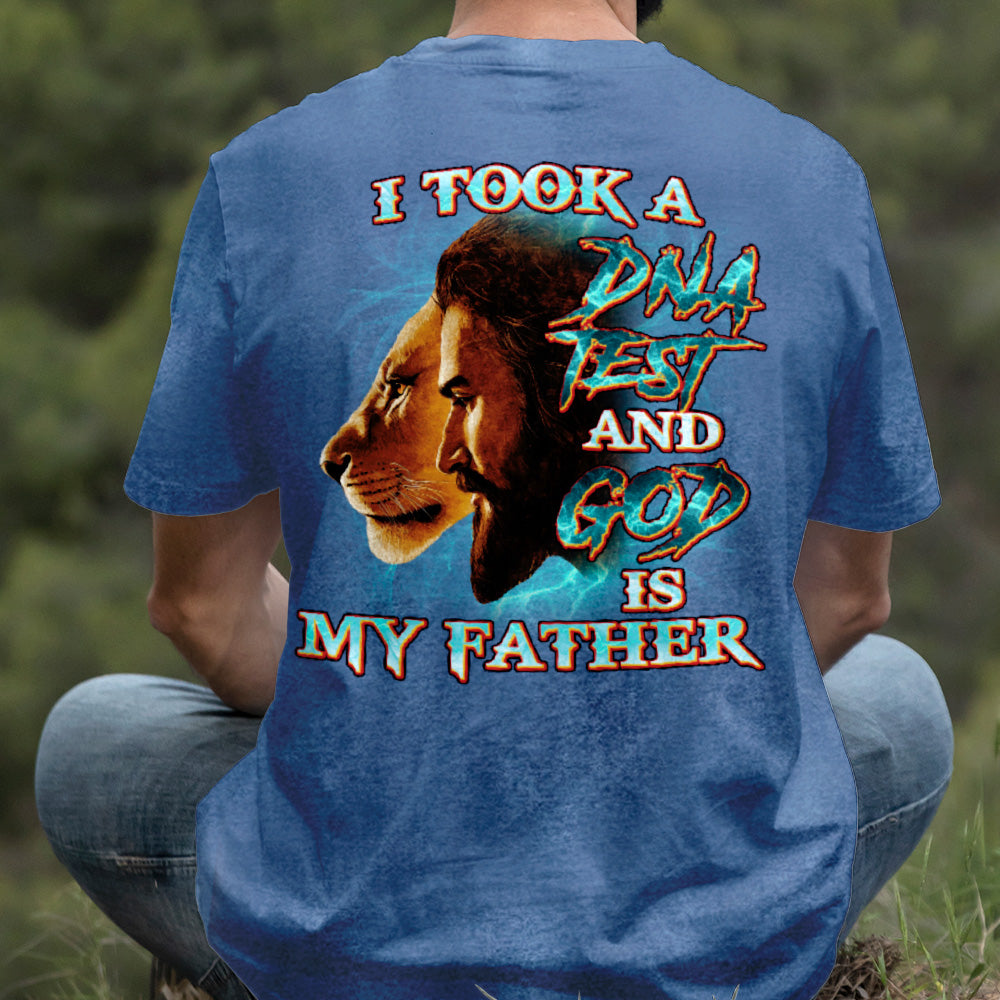 Teesdily | I Took A Dna Test Shirt, God Is My Father Men Sweatshirt, Jesus Lion Hoodie Mug, Christian Religious Gift