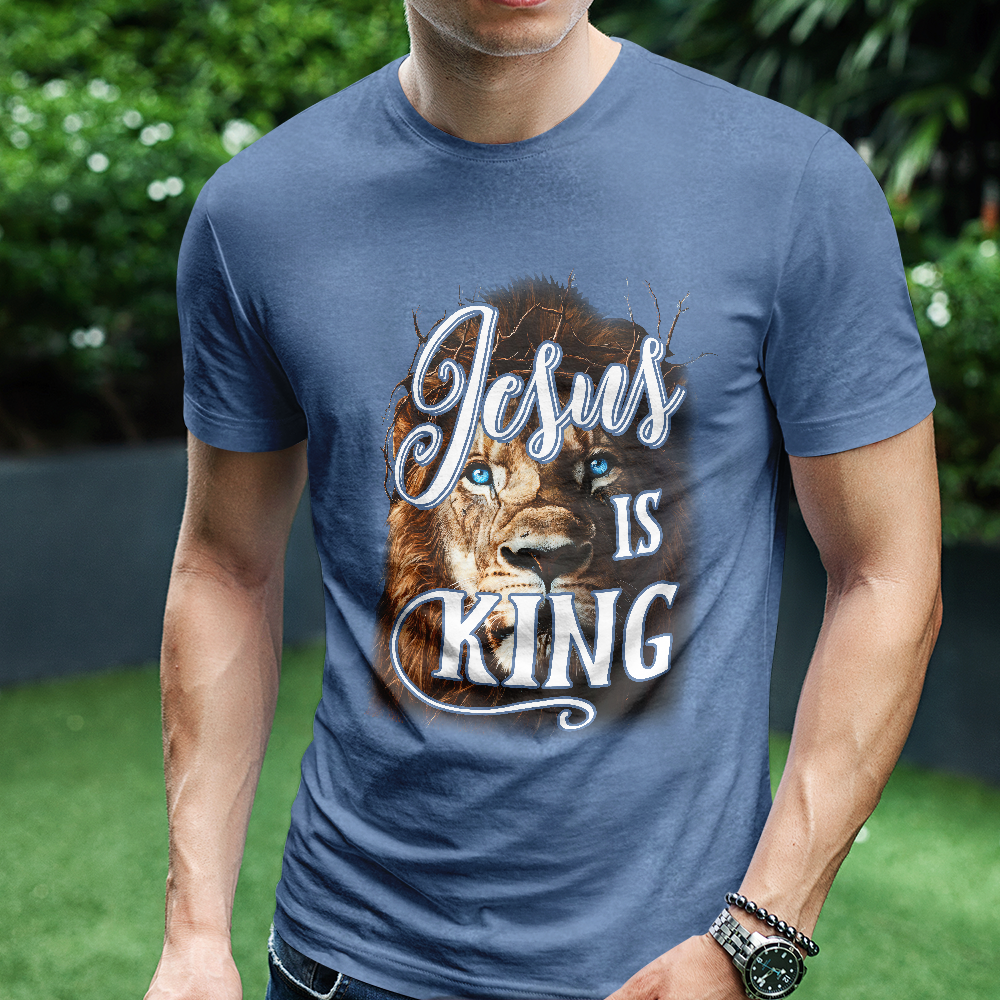 Teesdily | Jesus Is King Christian Shirt, Lion Of Judah Faith Sweatshirt,  Jesus Lion Hoodie Mug, Faith Tee Religious Gift