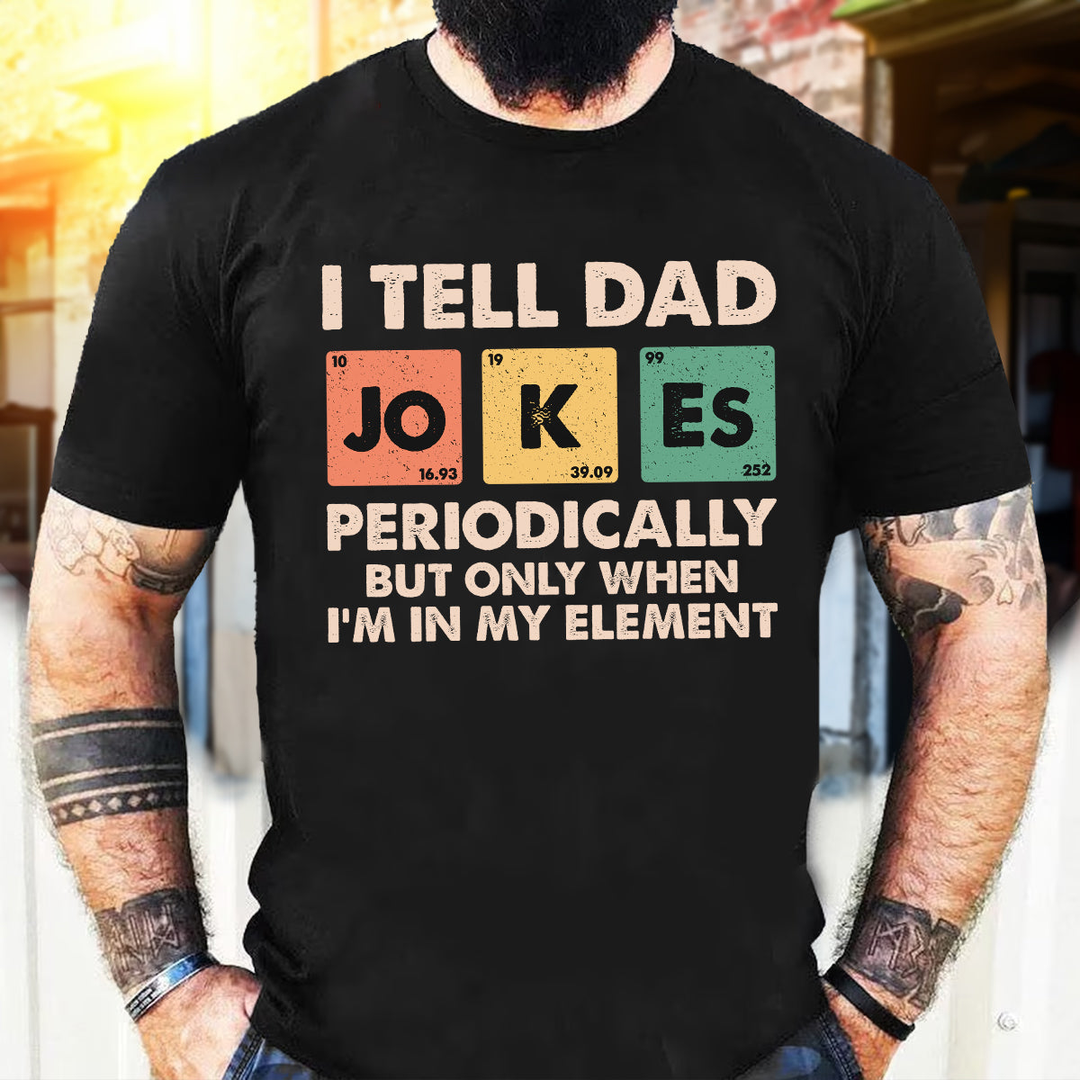 Teesdily | Dad Jokes Shirt, I Tell Dad Jokes Periodically But Only When I'm In My Element Sweatshirt Hoodie, Fathers Day Funny Gifts Mug