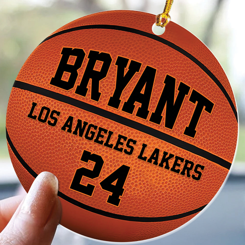 Teesdily | Personalized Basketball Ornament, Basketball Player Team Ornament, Basketball Lovers Christmas Gift For Son Daughter