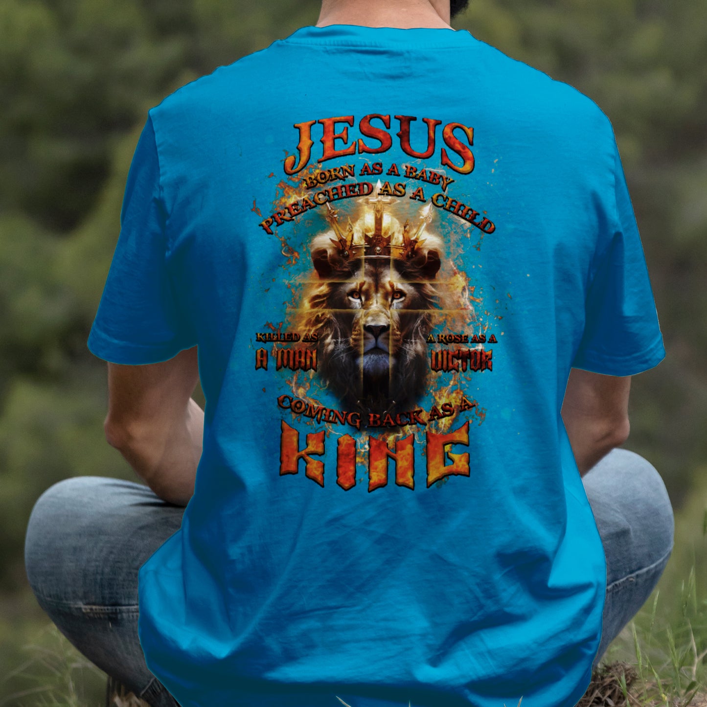 Teesdily | Jesus Coming Back As A King Lion Shirt, Christian Cross Lion Sweatshirt, Jesus King Hoodie Mug, Faith Religious Gift