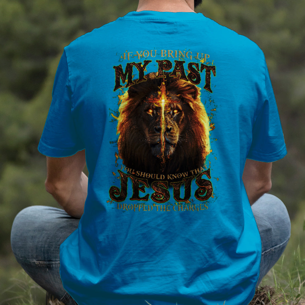 Teesdily | Jesus Christ Lion Cross Shirt, Jesus Dropped The Charges Lion Sweatshirt, Faith Religious Hoodie Mug, Jesus Lover Gift