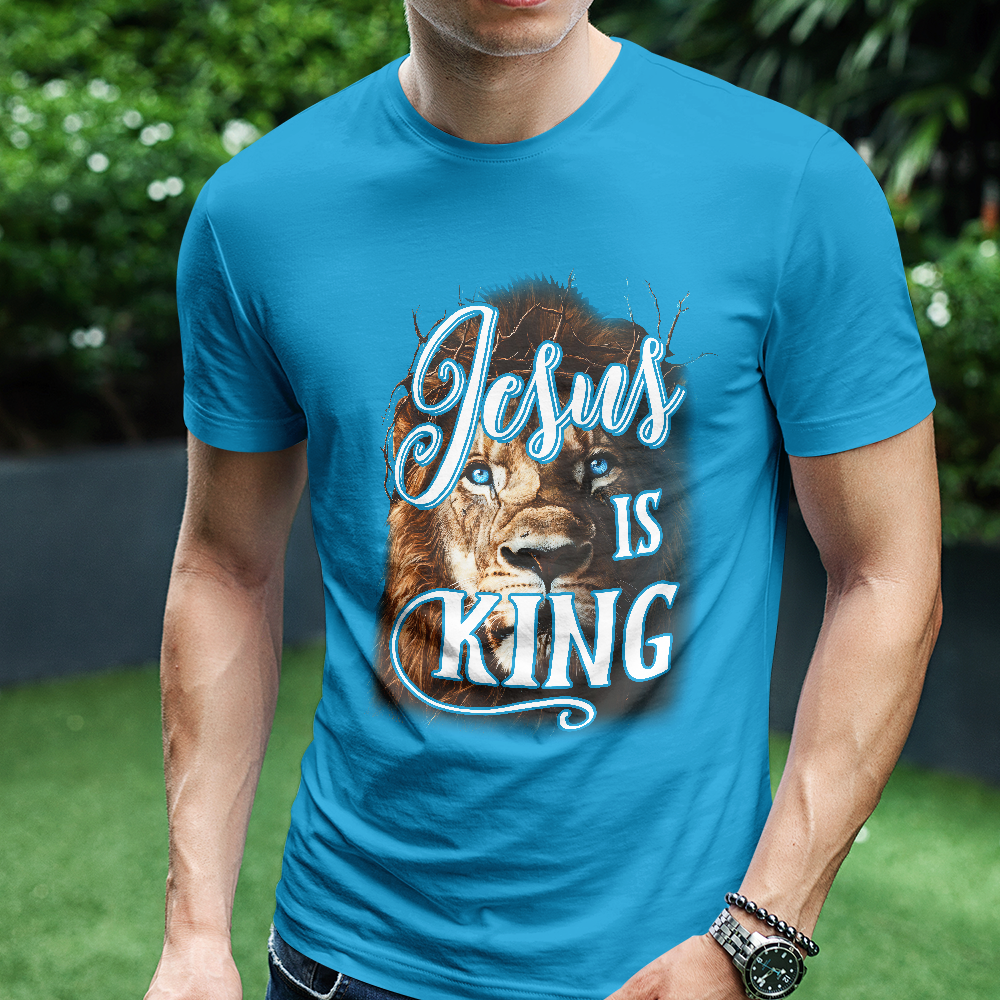 Teesdily | Jesus Is King Christian Shirt, Lion Of Judah Faith Sweatshirt,  Jesus Lion Hoodie Mug, Faith Tee Religious Gift