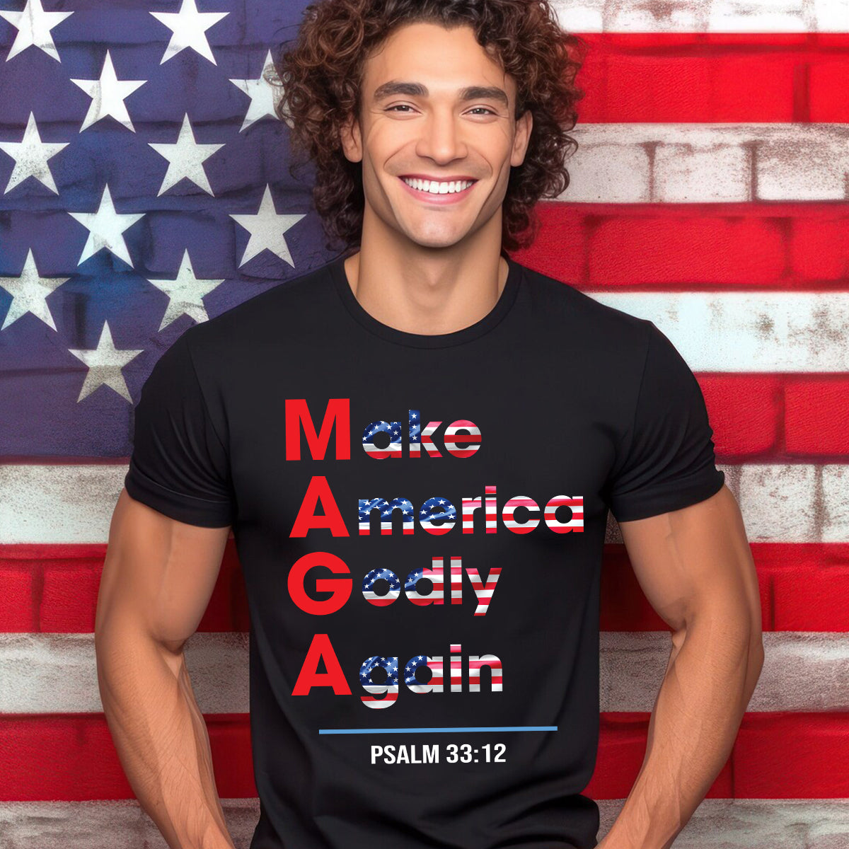 Teesdily | Jesus Patriotism American Shirt, Make America Godly Again Jesus Shirt, Jesus Lover Unisex Tshirt Hoodie Sweatshirt Mug, Christian Gifts