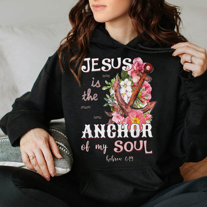 Teesdily | Jesus Anchor Tropical Tshirt, Jesus Is The Anchor Of My Soul Sweatshirt Hoodie Mug, Christian Graphic Tees Short Sleeve, Religious Gifts