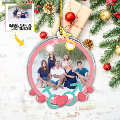 Teesdily | Customized Photo Family Christmas Ornament Personalized Family Christmas Ornament Family Christmas Tree Decoration Ideas Personalized Gifts