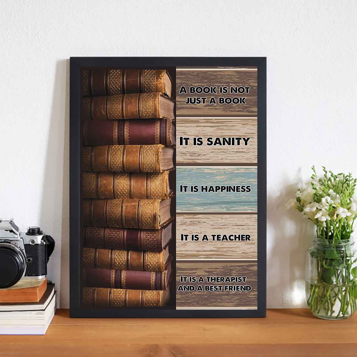 Teesdily | Old Ancient Books Poster Canvas, A Book Is Not Just A Book Poster, Books Vintage Wall Art, Book Reading Lover Wall Decor