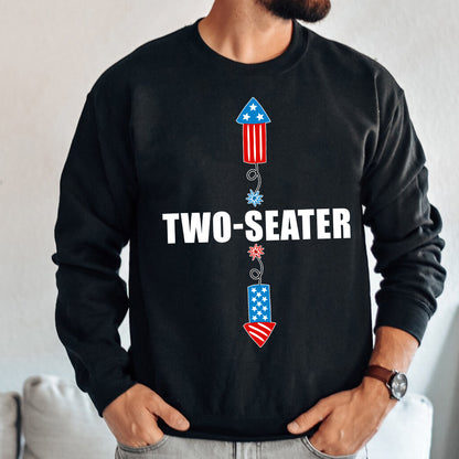 Teesdily | Independence Fireworks Two Seater Mens Shirts Funny College Humor Casual Sweatshirt Hoodie Mug 4Th Of July Day American Pride Clothing