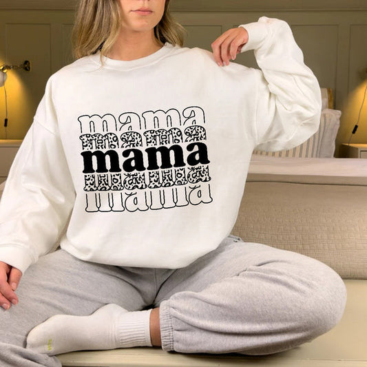 Teesdily | Leopard Mama Shirt, Motherhood Shirt, Mama Cheehtah Print Tops, Cool Mom Tee, Gift For Mothers Day Unisex Tshirt Hoodie Sweatshirt Mug