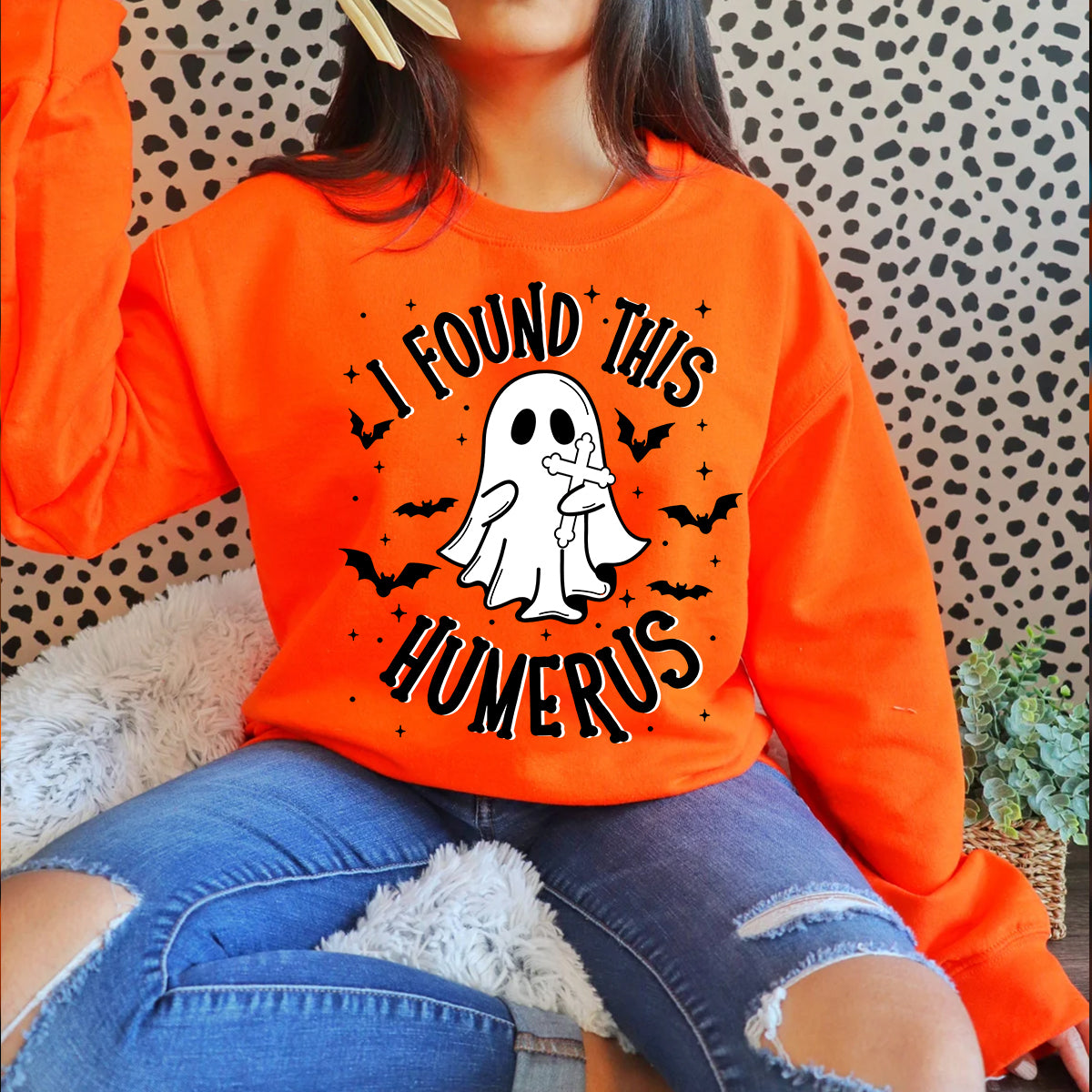 Teesdily | Boo Spooky Halloween Shirt,  I Found This Humerus Boo Trick Or Treat Tee Sweatshirt Hoodie Halloween Gift, Halloween Costume, Humor Shirt