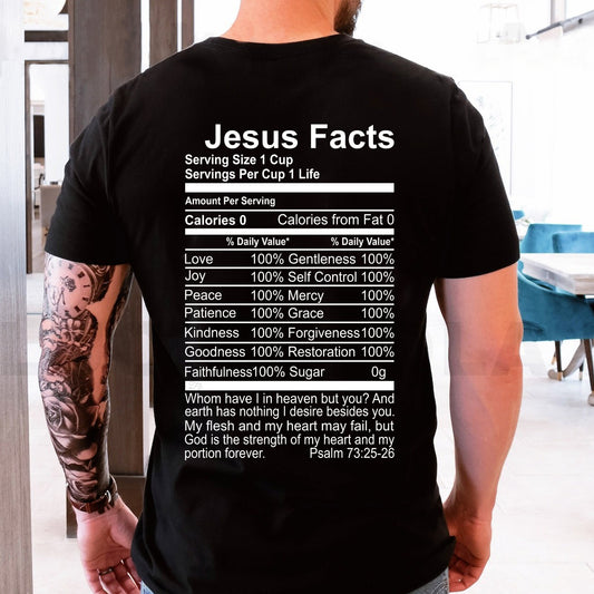 Teesdily | Jesus Facts Backside Casual Shirt God Is The Strength Of My Heart Sweatshirt Hoodie Mug Christian Religious Gifts