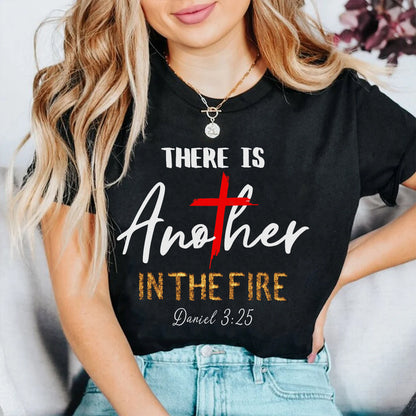 Teesdily | Jesus Christian Cross Short Sleeve Shirts, There Is Another In The Fire Sweatshirt Hoodie Mug, Christian Apparel Religious Gifts