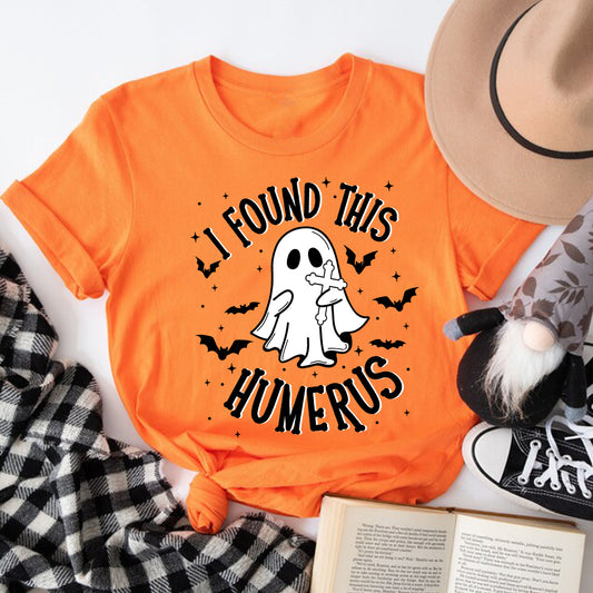 Teesdily | Boo Spooky Halloween Shirt,  I Found This Humerus Boo Trick Or Treat Tee Sweatshirt Hoodie Halloween Gift, Halloween Costume, Humor Shirt