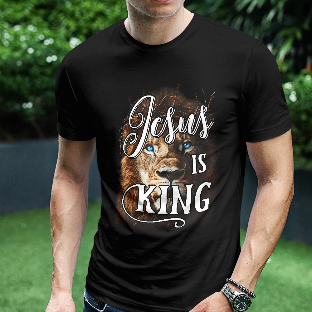 Teesdily | Jesus Is King Christian Shirt, Lion Of Judah Faith Sweatshirt,  Jesus Lion Hoodie Mug, Faith Tee Religious Gift