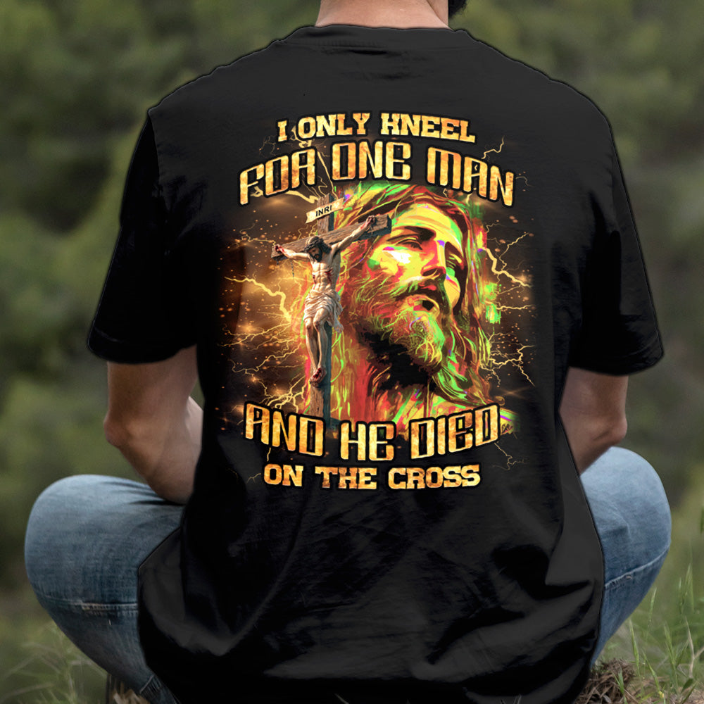 Teesdily | I Only Kneel For One Man And He Died On The Cross Shirt, Jesus Christ Cross Sweatshirt, Faith Religious Hoodie Mug