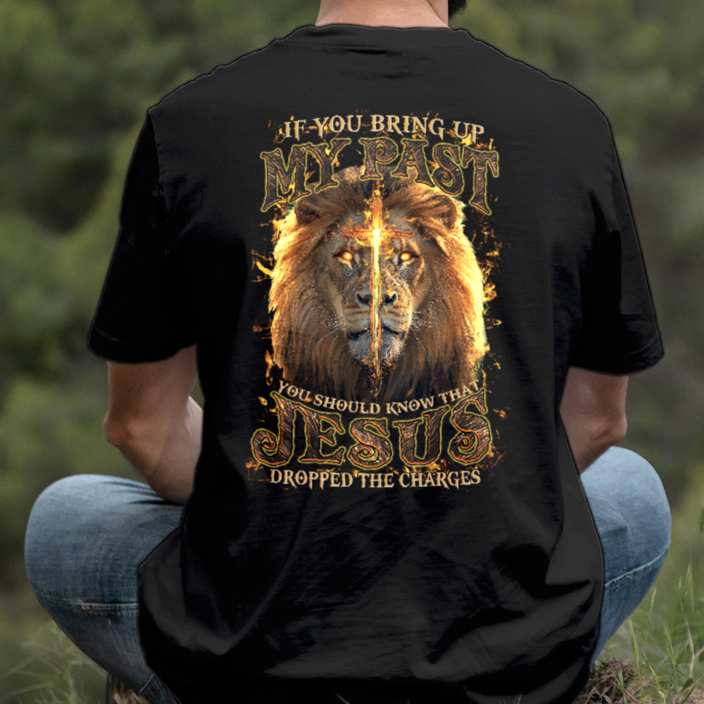 Teesdily | Jesus Christ Lion Cross Shirt, Jesus Dropped The Charges Lion Sweatshirt, Faith Religious Hoodie Mug, Jesus Lover Gift