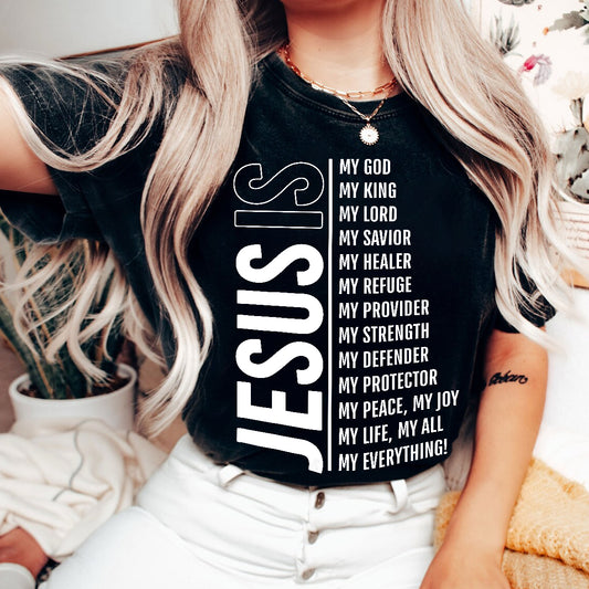 Teesdily | Jesus Christ Shirt, Jesus Is My God My King My Everything T-Shirt Sweatshirt Hoodie Mug, God Christian Religious Gift, Jesus Lovers Tee